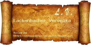 Lackenbacher Veronika névjegykártya